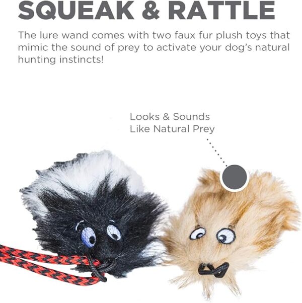 Outward Hound Tail Teaser Durable Dog Wand with Soft Plush Toys - Image 5